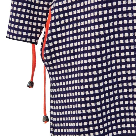 NWT: Tricot Chic Navy & White Checkered Plaid Tunic Dress Made in Italy - Picture 6 of 12